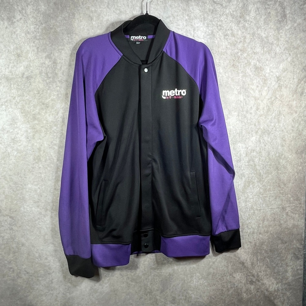 Metro By T-Mobile Bomber Jacket Mens Medium Black Employee Uniform Workwear